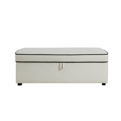 Soho Rectangle Ottoman Storage - Contrast Piping - DUSK