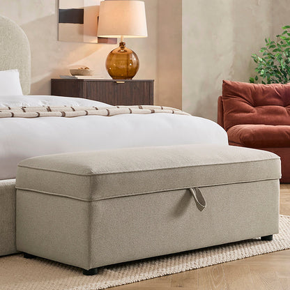 Soho Rectangle Ottoman Storage - Oatmeal - DUSK