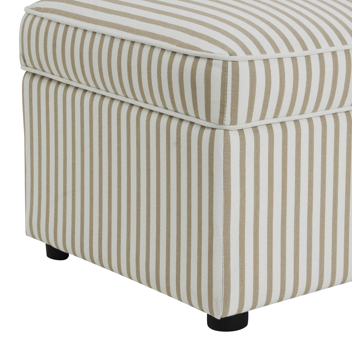 Soho Rectangle Ottoman Storage - Sand Stripe - DUSK