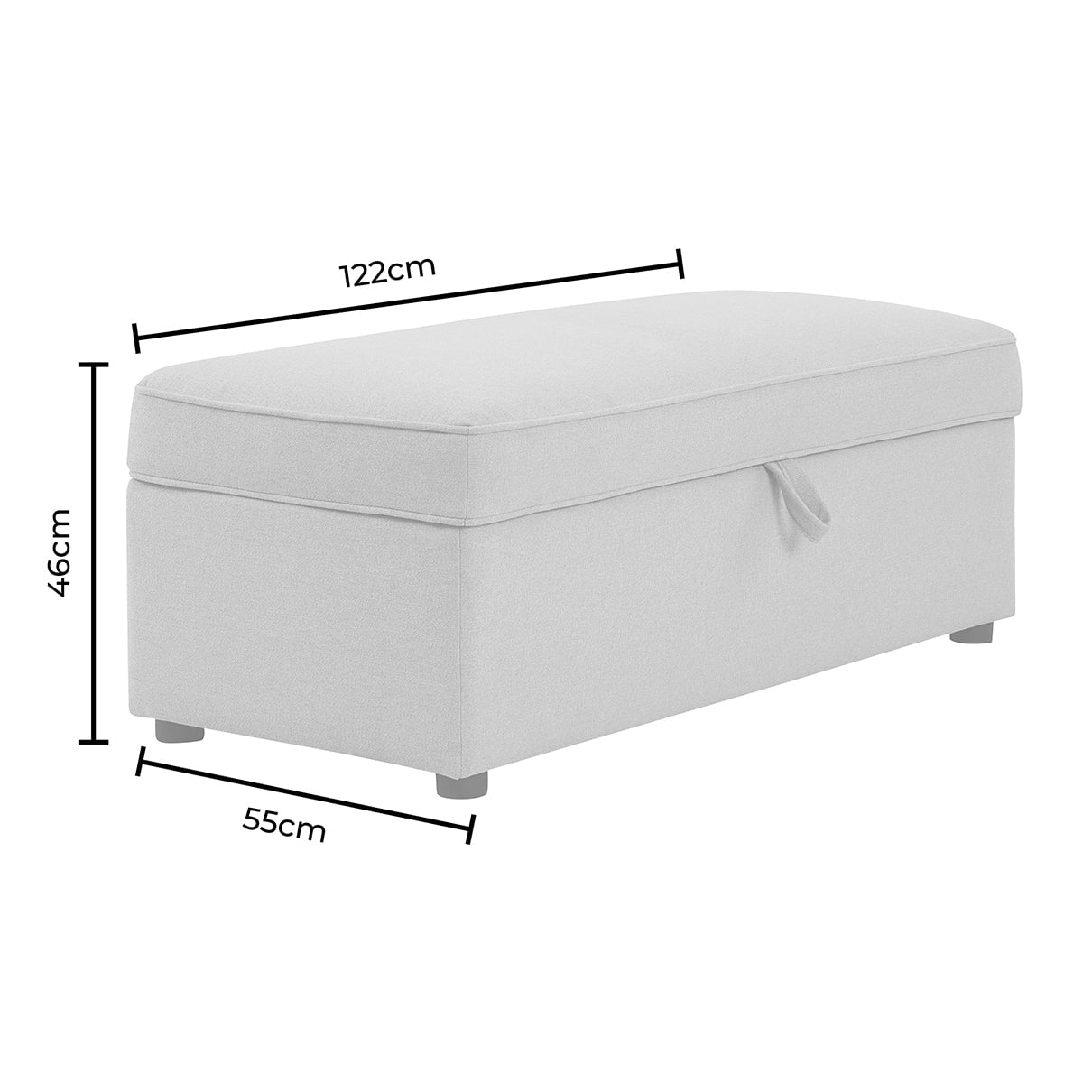 Soho Rectangle Ottoman Storage - Sand Stripe - DUSK