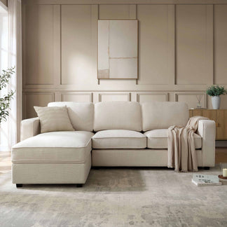 Soho Left Hand Storage Chaise Sofa - Beige – DUSK