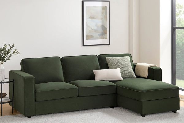 Soho Right Hand Storage Chaise Sofa - Dark Olive - DUSK