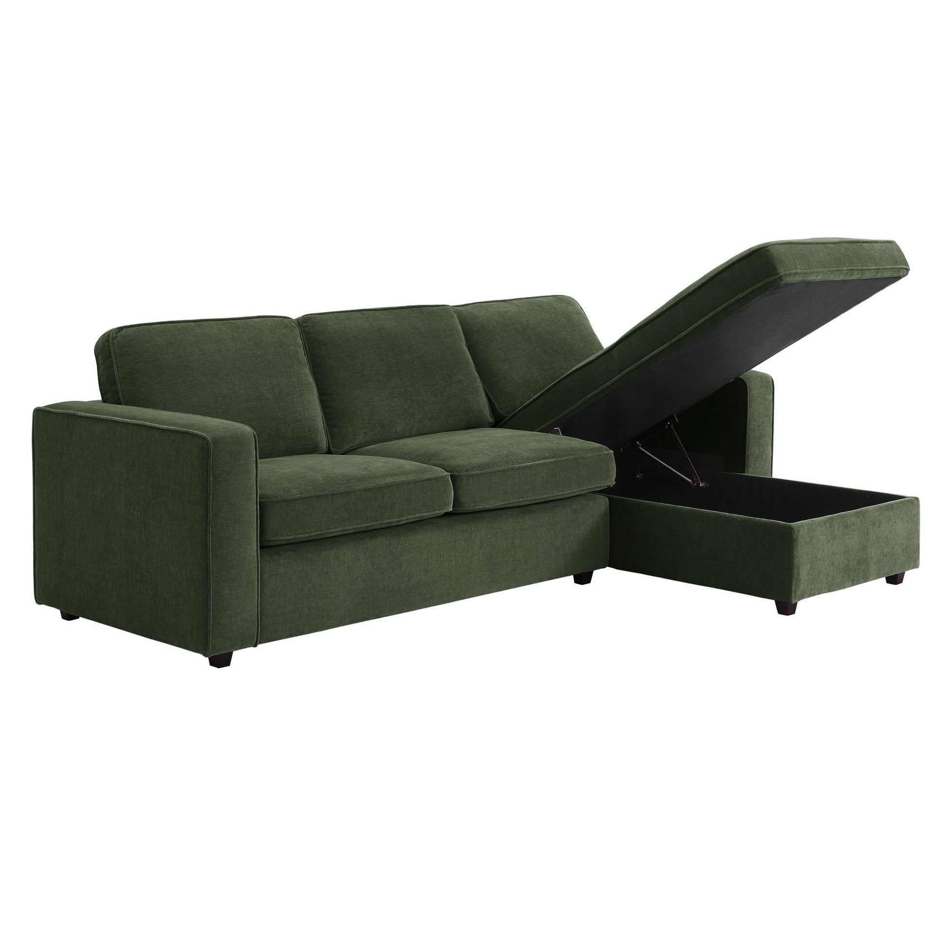 Soho Right Hand Storage Chaise Sofa - Dark Olive - DUSK