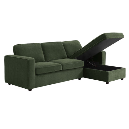 Soho Right Hand Storage Chaise Sofa - Dark Olive - DUSK