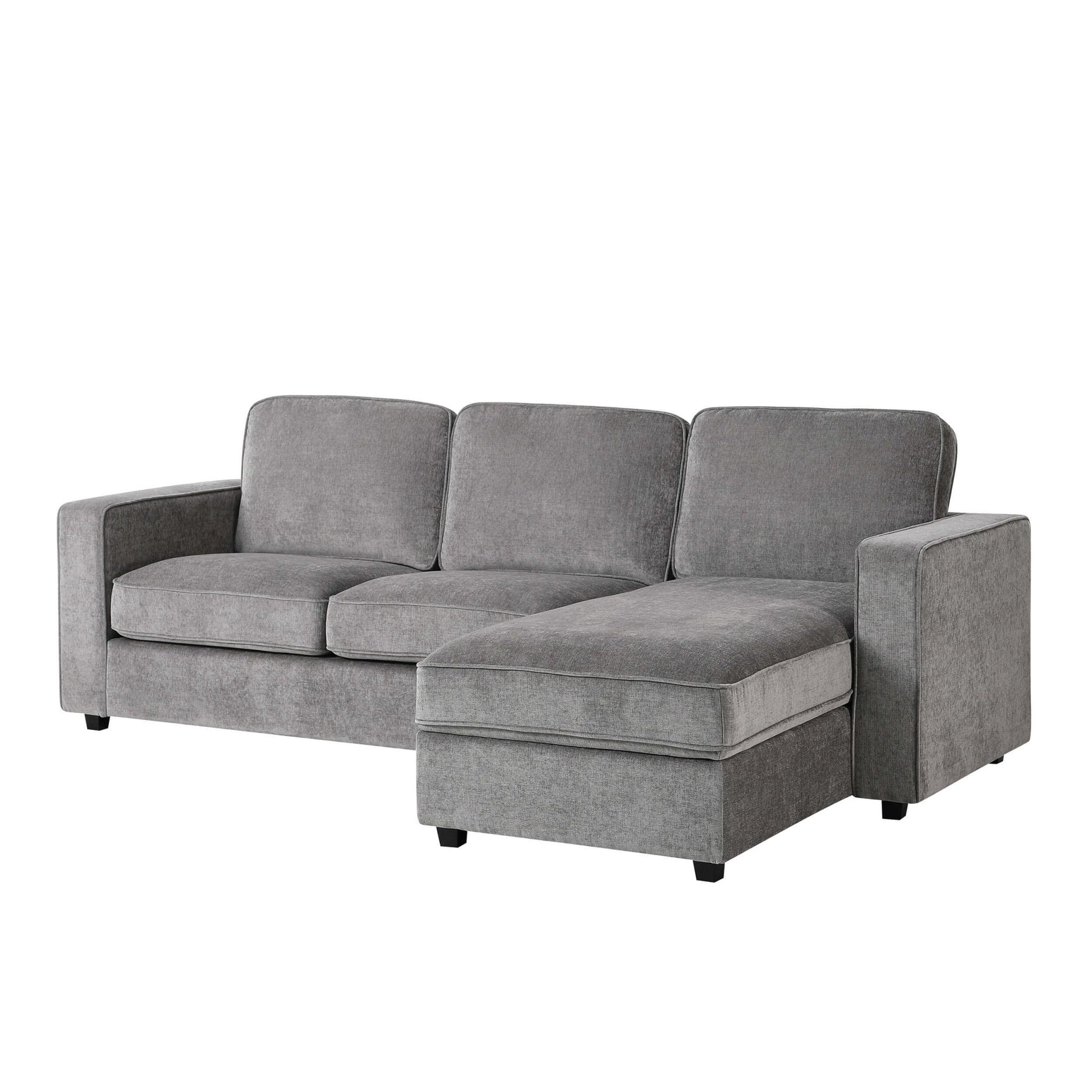 Soho Right Hand Storage Chaise Sofa - Grey - DUSK