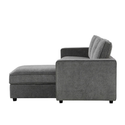 Soho Right Hand Storage Chaise Sofa - Grey - DUSK