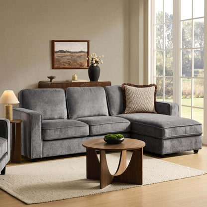 Soho Right Hand Storage Chaise Sofa - Grey - DUSK