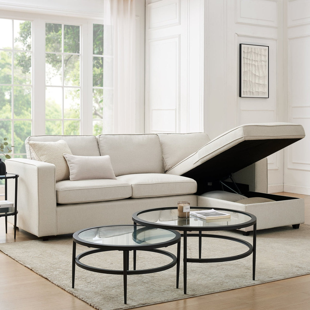Soho Right Hand Storage Chaise Sofa - Natural - DUSK