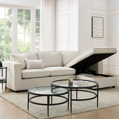 Soho Right Hand Storage Chaise Sofa - Natural - DUSK