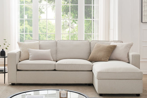 Soho Right Hand Storage Chaise Sofa - Natural - DUSK