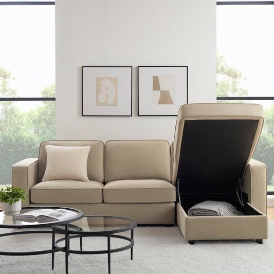 Soho Right Hand Storage Chaise Sofa - Sand - DUSK