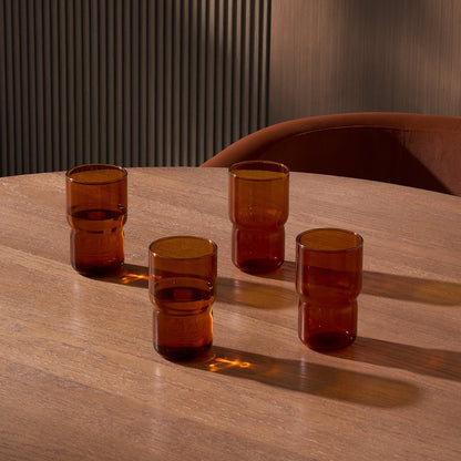 Sonne Colour Glass Highballs - Set of 4 - Amber - DUSK