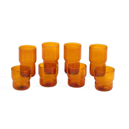 Sonne Colour Glass Stackable 8 Piece Tumbler and Highball Set - Amber - DUSK