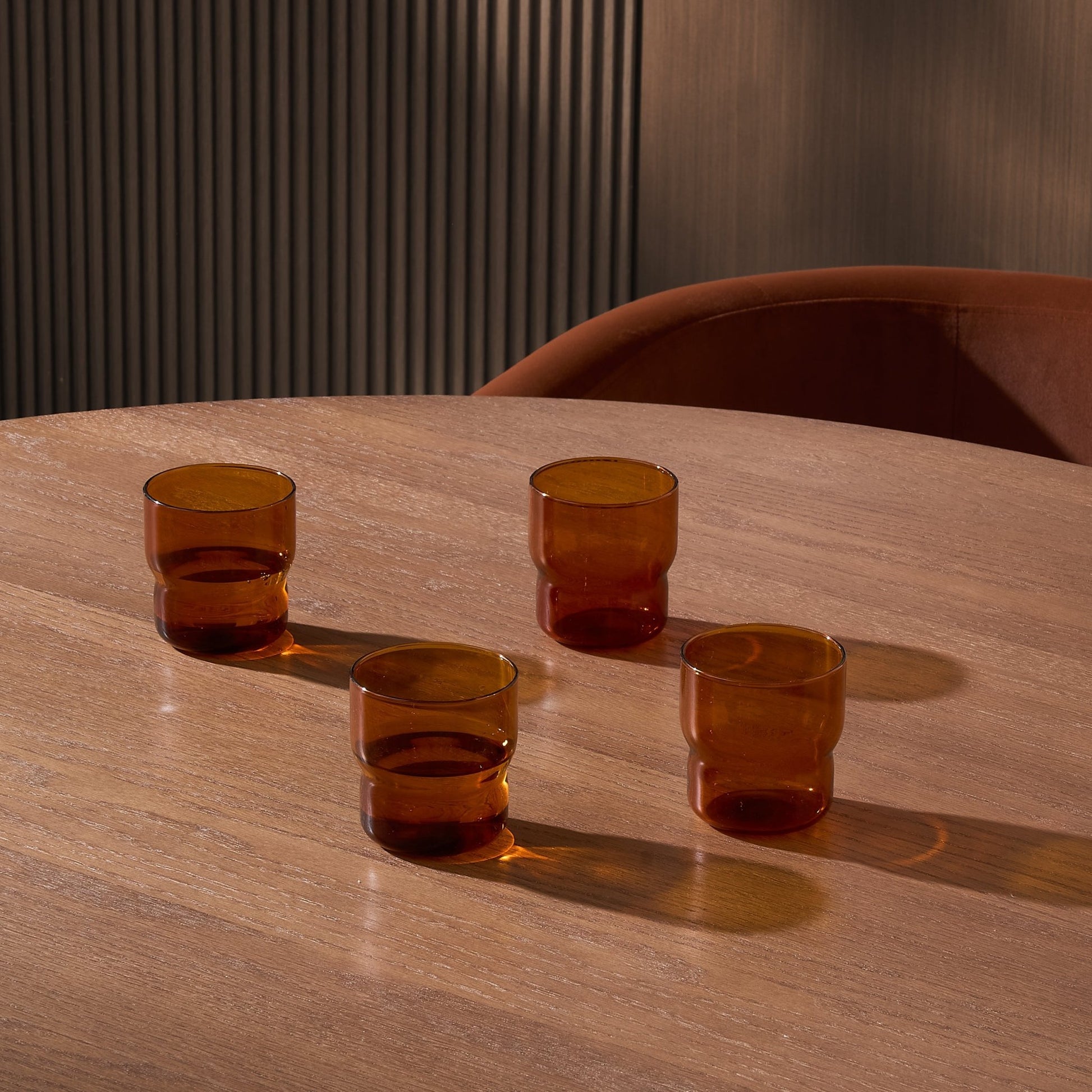 Sonne Colour Glass Tumblers - Set of 4 - Amber - DUSK