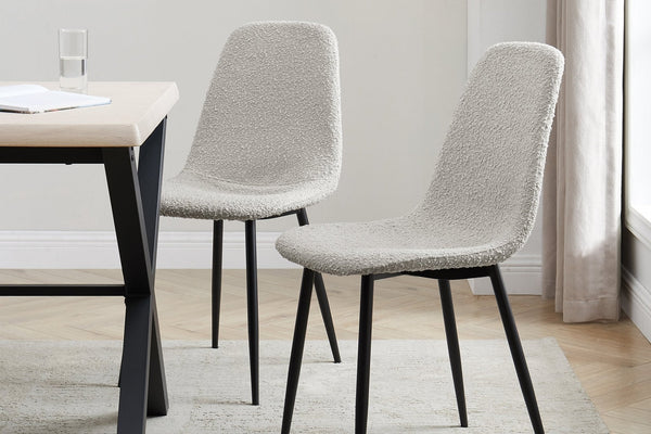 Sophia Set of 2 Dining Chairs - Boucle - Taupe - DUSK