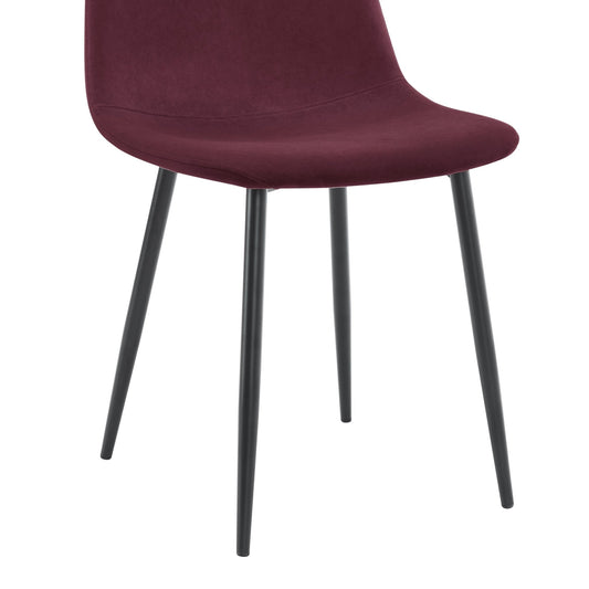 Sophia Set of 2 Dining Chairs - Velvet - Berry - DUSK