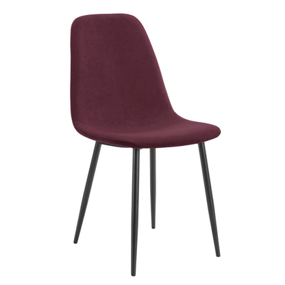 Sophia Set of 2 Dining Chairs - Velvet - Berry - DUSK