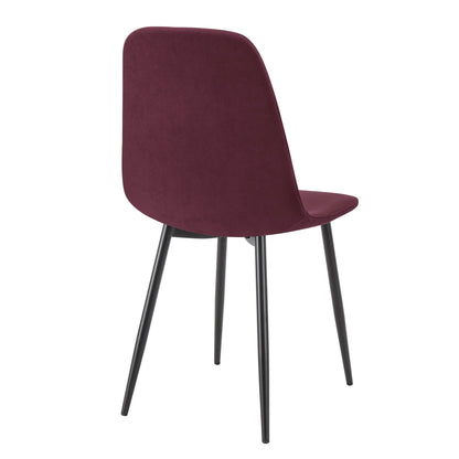 Sophia Set of 2 Dining Chairs - Velvet - Berry - DUSK