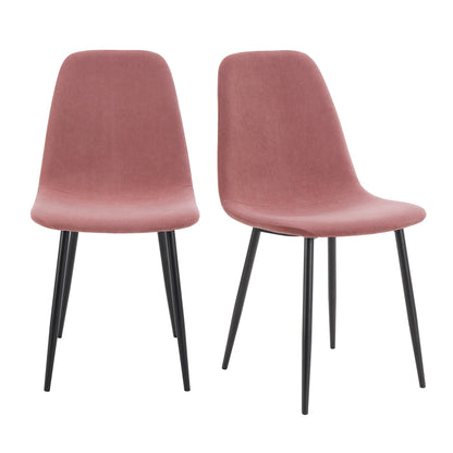 Sophia Set of 2 Dining Chairs - Velvet - Pink - DUSK