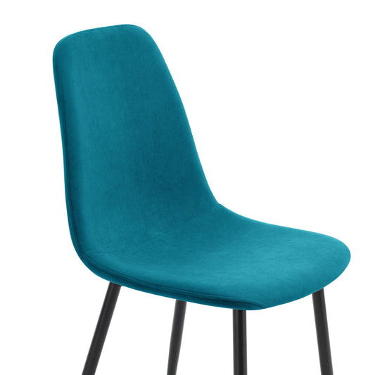 Sophia Set of 2 Dining Chairs - Velvet - Teal Blue - DUSK