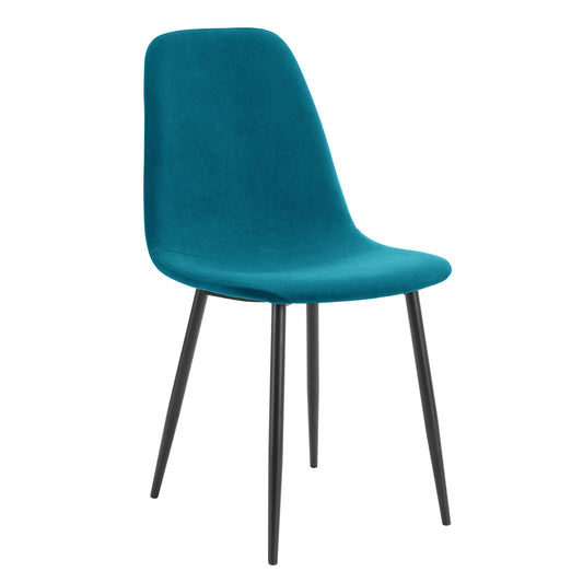 Sophia Set of 2 Dining Chairs - Velvet - Teal Blue - DUSK