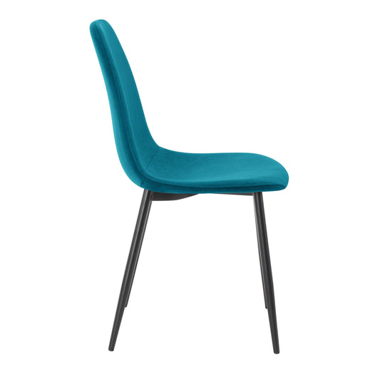 Sophia Set of 2 Dining Chairs - Velvet - Teal Blue - DUSK