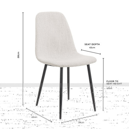 Sophia Set of 2 Dining Chairs - Velvet - Teal Blue - DUSK