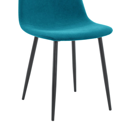 Sophia Set of 2 Dining Chairs - Velvet - Teal Blue - DUSK