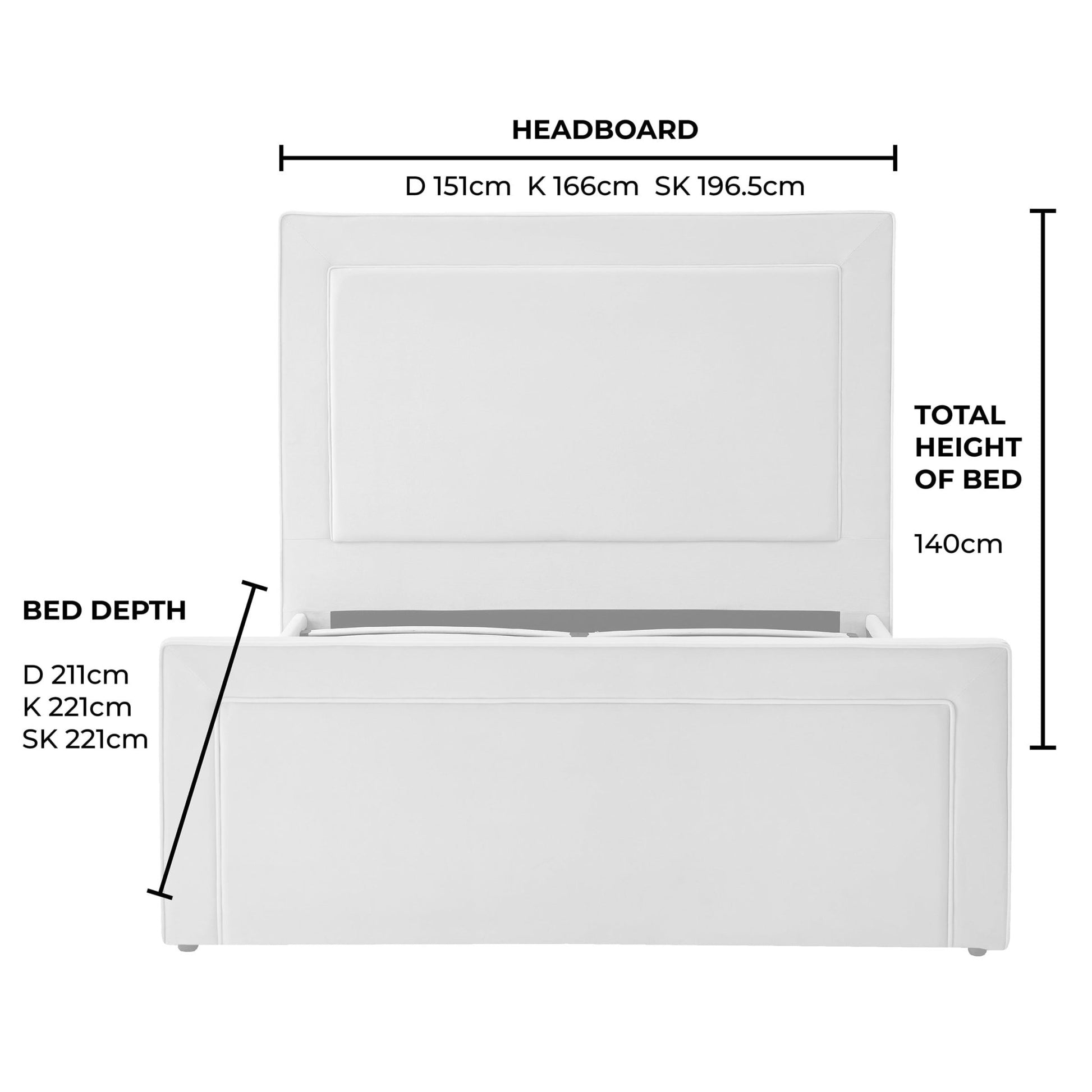 Sorrento Ottoman Storage Bed - Ecru/White - DUSK
