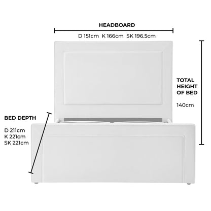 Sorrento Ottoman Storage Bed - Ecru/White - DUSK