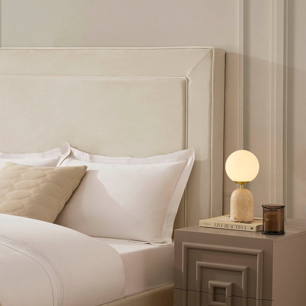 Sorrento Ottoman Storage Bed - Ecru/White - DUSK