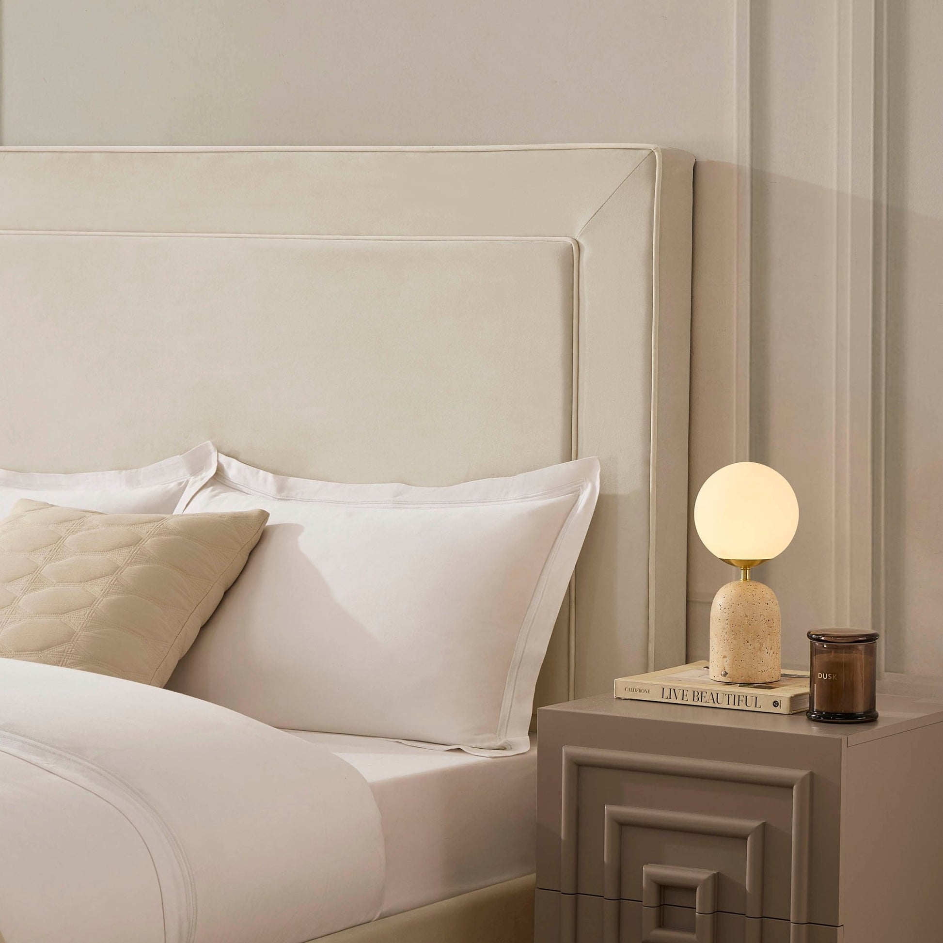 Sorrento Ottoman Storage Bed - Ecru/White - DUSK