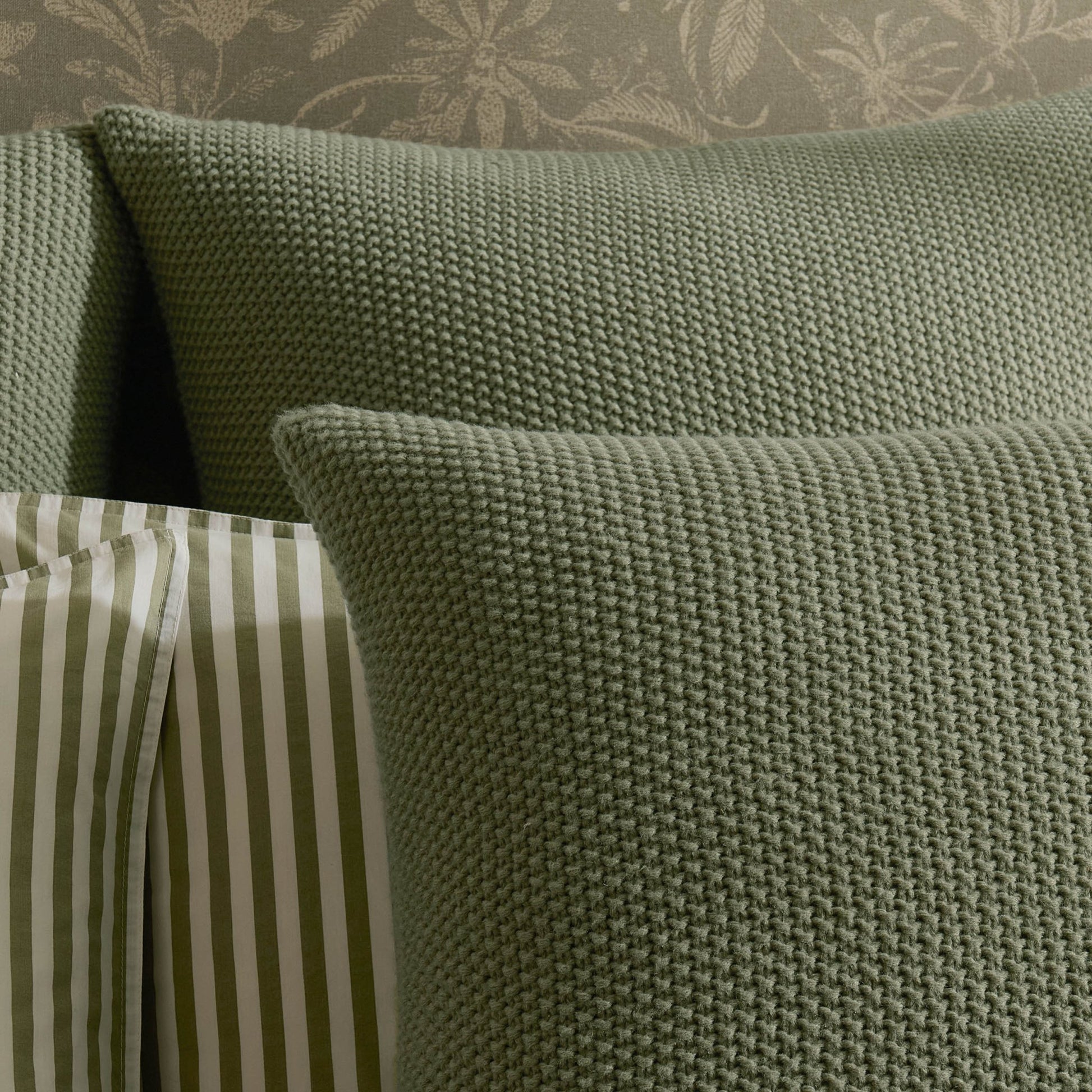 St Ives Knit Cushion Cover - Green - DUSK