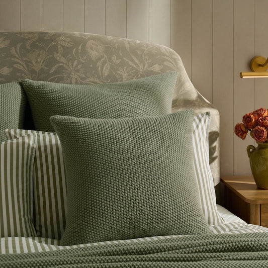 St Ives Knit Cushion Cover - Green - DUSK