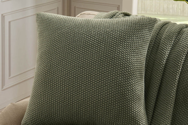 St Ives Knit Sofa Cushion Cover - Green - DUSK