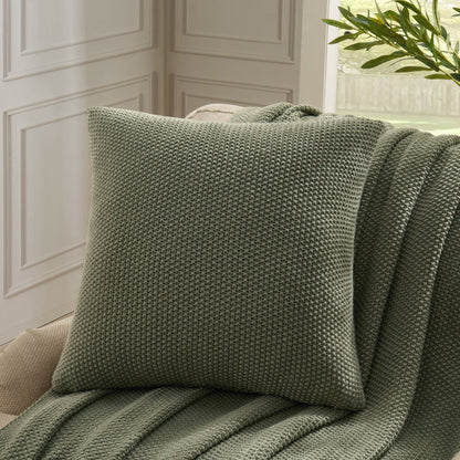 St Ives Knit Sofa Cushion Cover - Green - DUSK