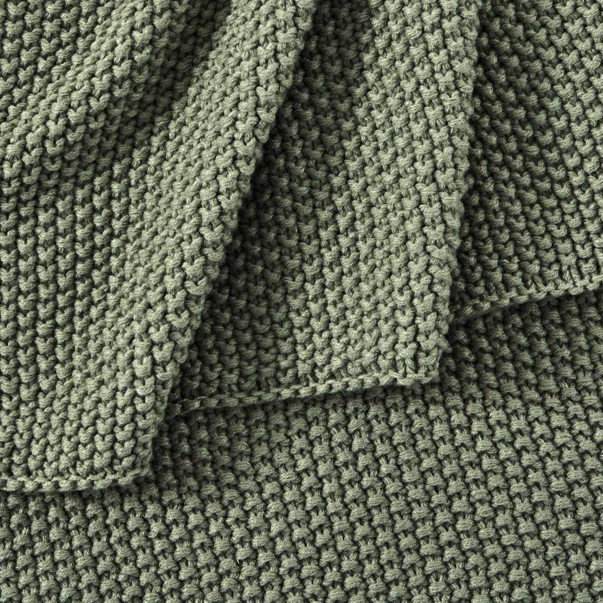 St Ives Knit Sofa Throw - Green - DUSK