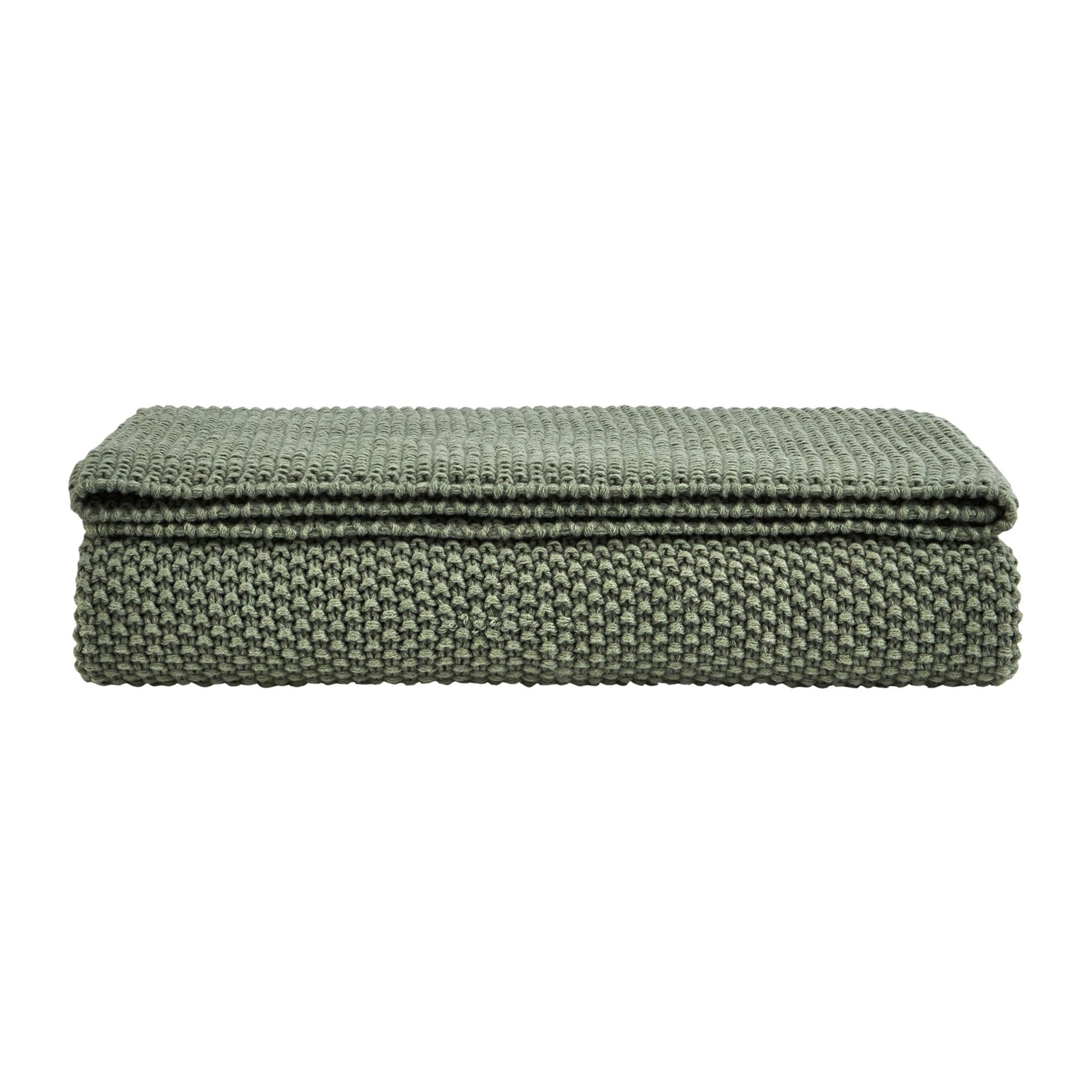 St Ives Knit Sofa Throw - Green - DUSK