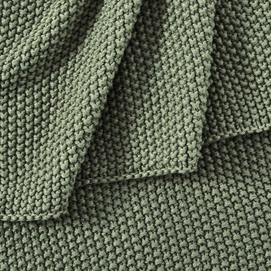 St Ives Knit Throw - Green - DUSK