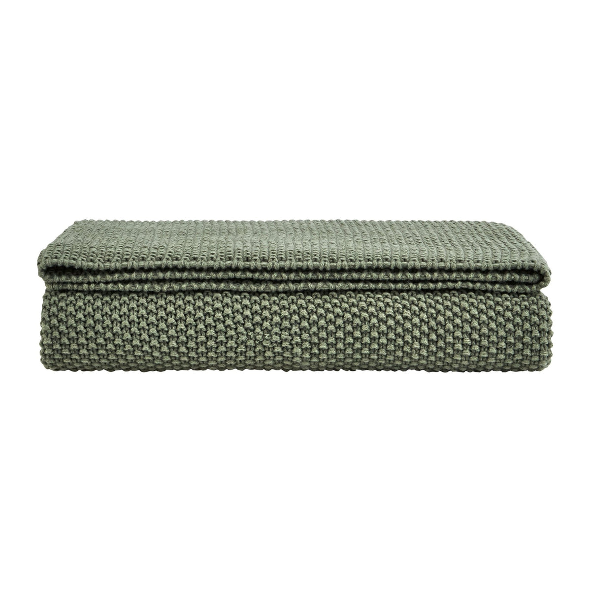 St Ives Knit Throw - Green - DUSK