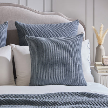 St Ives Light Weight Knit Cushion Cover - Dusty Blue - DUSK