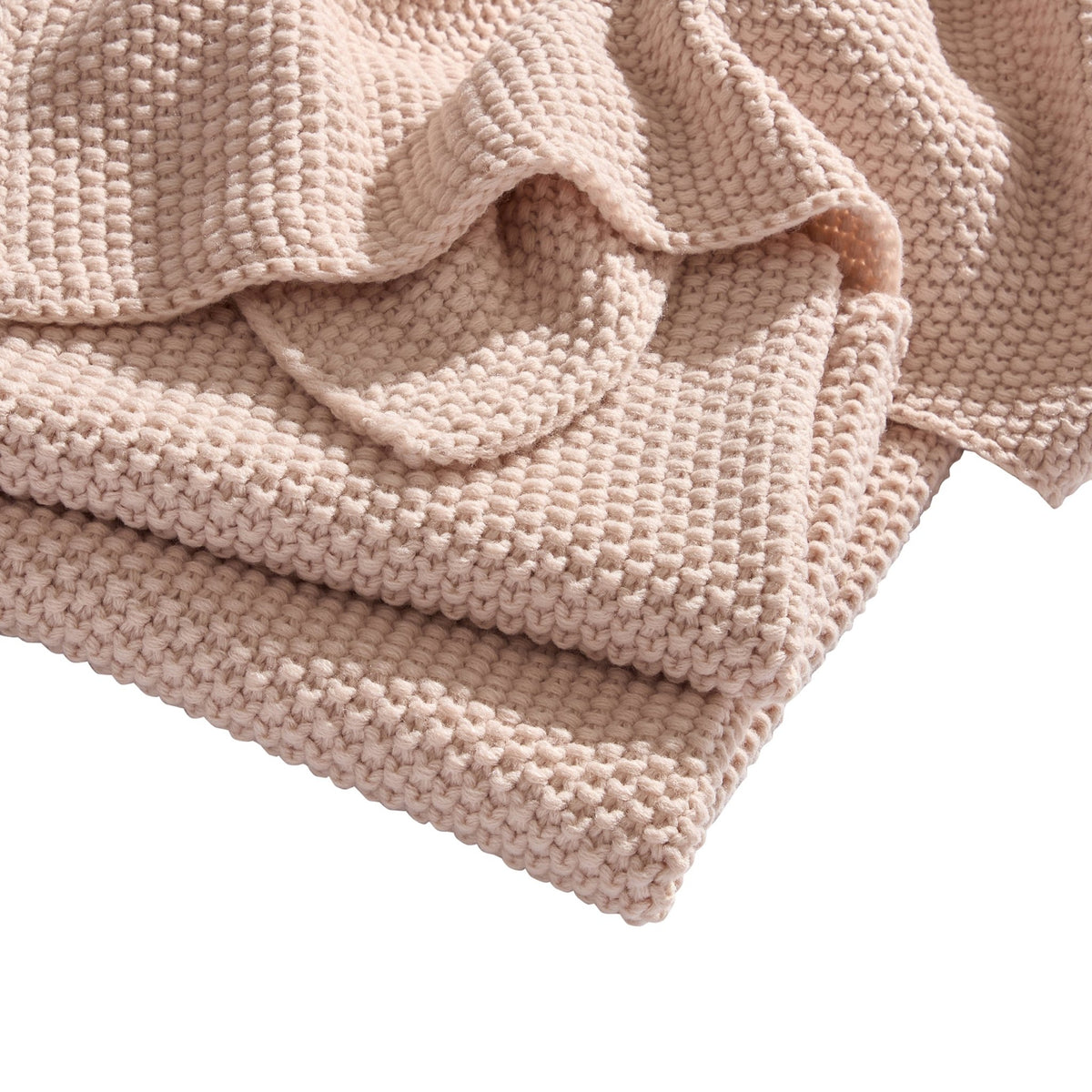 St Ives Light Weight Knit Throw - Ballet Slipper - DUSK