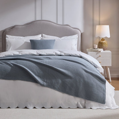 St Ives Light Weight Knit Throw - Dusty Blue - DUSK