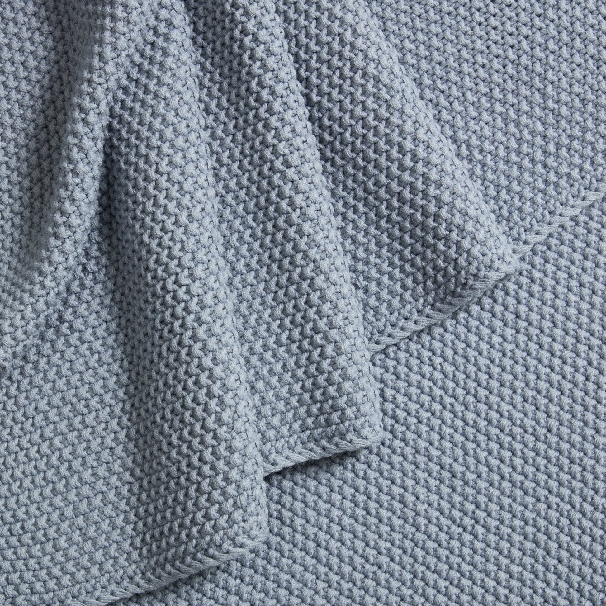 St Ives Lightweight Knit Throw - Dusty Blue - DUSK