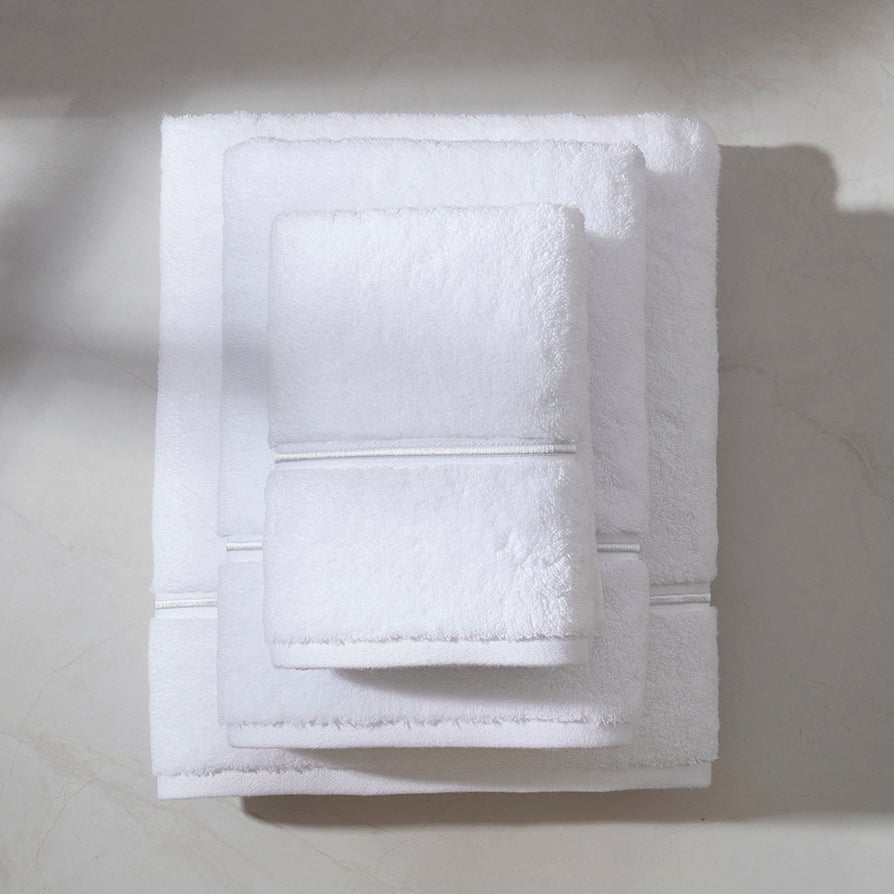St Tropez Spa Embroidery Towel Collection - White - DUSK