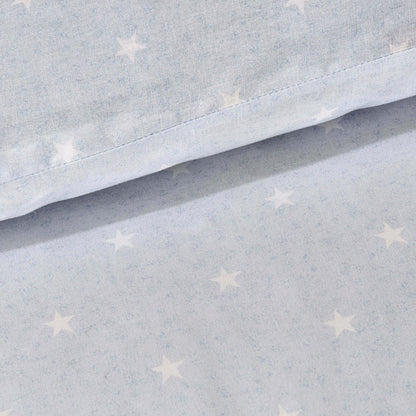 Star 100% Cotton Duvet Cover & Pillowcase set - Light Blue - DUSK