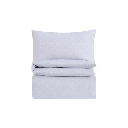 Star 100% Cotton Duvet Cover & Pillowcase set - Light Blue - DUSK