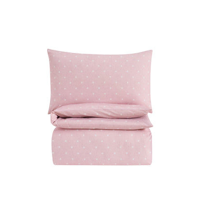 Star 100% Cotton Duvet Cover & Pillowcase set - Light Pink - DUSK