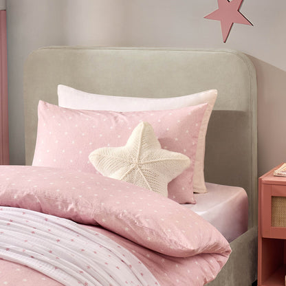 Star 100% Cotton Duvet Cover & Pillowcase set - Light Pink - DUSK