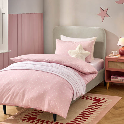 Star 100% Cotton Duvet Cover & Pillowcase set - Light Pink - DUSK